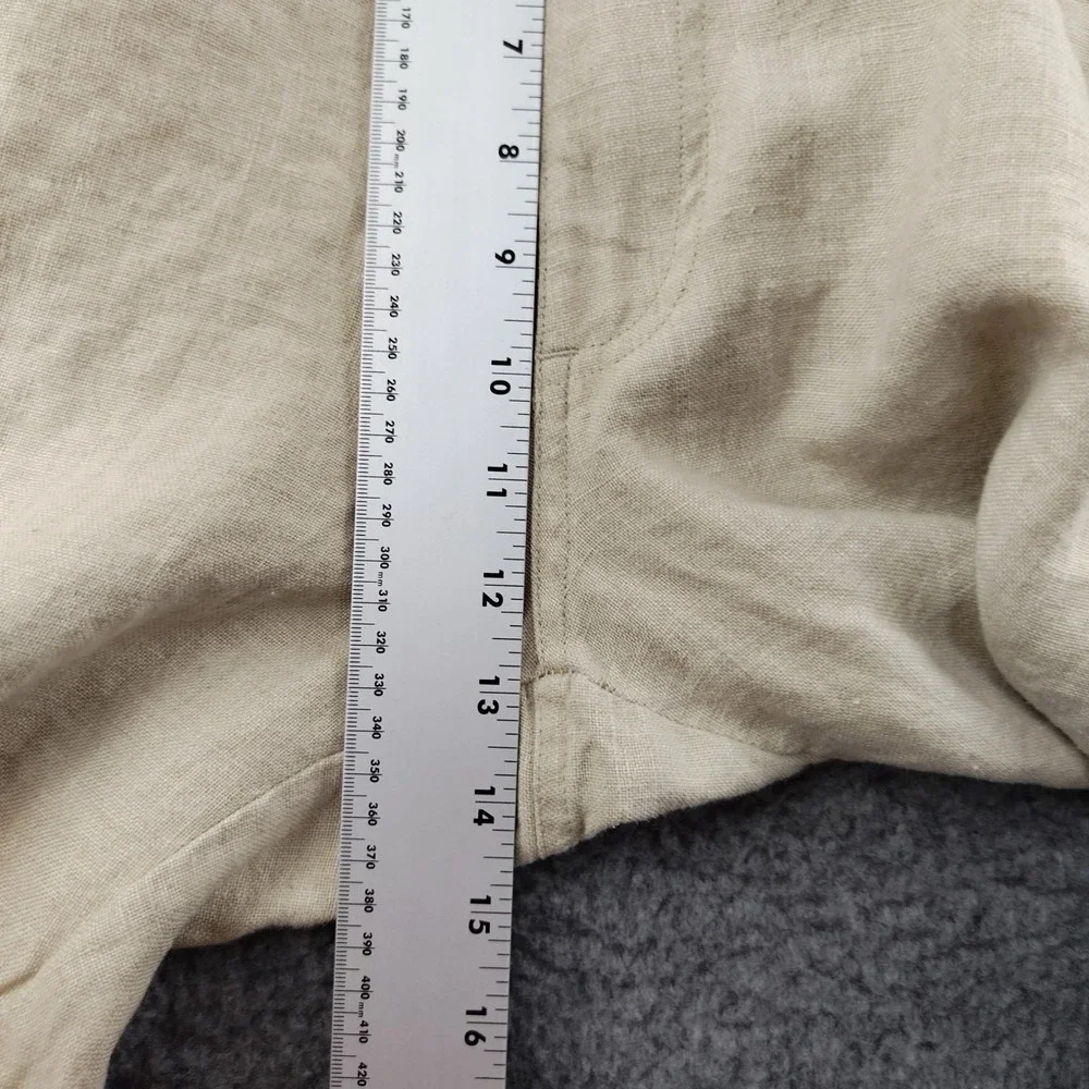 Island Importer Mens Tan Linen Pants Straight Leg Beach Wedding Size 38 Beige